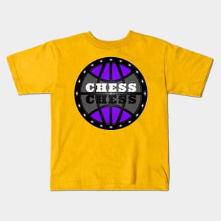 Chess Logo in Black, White and Purple Kids T-Shirt